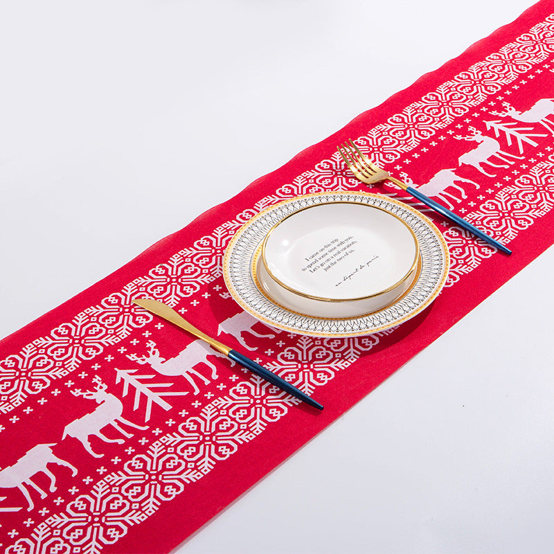 Wholesale Christmas Fine Linen Printed Foil Tablecloths